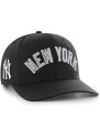 Čepice s vlněnou směsí 47brand MLB New York Yankees černá barva, s aplikací