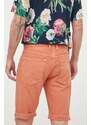 Džínové šortky Pepe Jeans Callen pánské, oranžová barva