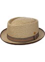 Béžový porkpie klobouk od Mayser Andy - vícebarevná stuha