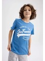 DEFACTO Boy Regular Fit Crew Neck Printed Short Sleeve T-Shirt