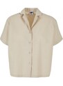 URBAN CLASSICS Ladies Linen Mixed Resort Shirt - softseagrass