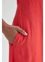 DEFACTO A-Line Shirt Collar Midi Short Sleeve Dress