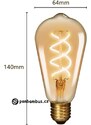 LED žárovka Antique LED Bulb Spiral 5W začouzená