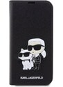 Ochranné pouzdro pro iPhone 14 Pro - Karl Lagerfeld, Saffiano Karl and Choupette NFT Book Black