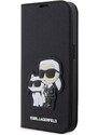 Ochranné pouzdro pro iPhone 14 Pro - Karl Lagerfeld, Saffiano Karl and Choupette NFT Book Black