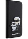 Ochranné pouzdro pro iPhone 14 Pro - Karl Lagerfeld, Saffiano Karl and Choupette NFT Book Black