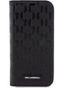 Ochranné pouzdro pro iPhone 12 / 12 Pro - Karl Lagerfeld, Saffiano Monogram Book Black