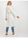 Fashionhunters Světle šedý melanžový teplákový kabát s páskem