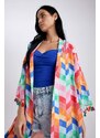 DEFACTO Fall in Love Regular Fit Patterned Cotton Kimono