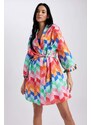 DEFACTO Fall in Love Regular Fit Patterned Cotton Kimono