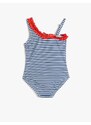 Koton Ruffle Detailed One-Shoulder Swimsuit with Applique Detail.