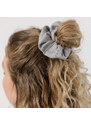 CLEANWEAR Dámská lněná scrunchies gumička do vlastů - ŠEDÁ