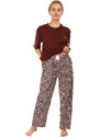 Dámské pyžamo Calvin Klein hnědé (QS6976E-CD1)