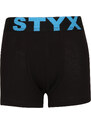 3PACK Dětské boxerky Styx sportovní guma černé (3GJ96012) 6-8