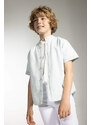 DEFACTO Boys Oversize Jean Short Sleeve Shirt