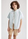 DEFACTO Boys Oversize Jean Short Sleeve Shirt