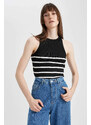 DEFACTO Fitted Crew Neck Striped Knitwear Singlet