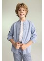 DEFACTO Boy Stand Collar Cotton Long Sleeve Shirt