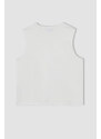 Defacto Fit Crop Top Crew Neck Sleeveless Athlete Singlet