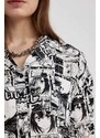 DEFACTO Coool Regular Fit Pajama Collar Printed Short Sleeve Shirt