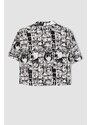 DEFACTO Coool Regular Fit Pajama Collar Printed Short Sleeve Shirt