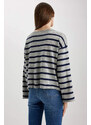 DEFACTO Relax Fit Crew Neck Striped Sweater