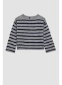 DEFACTO Relax Fit Crew Neck Striped Sweater