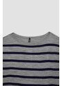 DEFACTO Relax Fit Crew Neck Striped Sweater