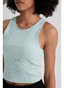 Defacto Fit Crop Crew Neck Sleeveless Athlete Singlet