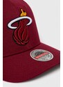 Čepice s vlněnou směsí Mitchell&Ness Miami Heat vínová barva, s aplikací