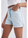 DEFACTO Mom Fit High Waist Folded Leg Jean Shorts