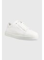 Sneakers boty Calvin Klein LOW TOP LACE UP LTH bílá barva, HM0HM01051