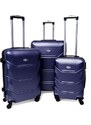 Rogal Tmavě modrá sada 3 luxusních skořepinových kufrů "Luxury" - vel. M, L, XL