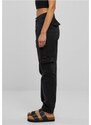 URBAN CLASSICS Ladies Organic Stretch Denim Cargo Pants - black washed