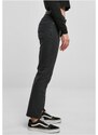 URBAN CLASSICS Ladies Low Waist Straight Denim Pants - black washed