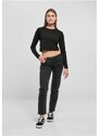 URBAN CLASSICS Ladies Low Waist Straight Denim Pants - black washed