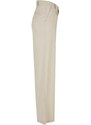 URBAN CLASSICS Ladies High Linen Mixed Wide Leg Pants - softseagrass