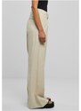URBAN CLASSICS Ladies High Linen Mixed Wide Leg Pants - softseagrass