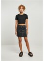 URBAN CLASSICS Ladies Organic Stretch Button Denim Skirt - black washed