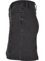 URBAN CLASSICS Ladies Organic Stretch Button Denim Skirt - black washed