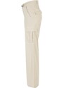 URBAN CLASSICS Ladies High Waist Wide Leg Twill Cargo Pants - whitesand