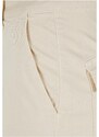 URBAN CLASSICS Ladies High Waist Wide Leg Twill Cargo Pants - whitesand