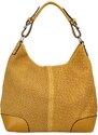 Dámská kožená kabelka tmavě žlutá - ItalY Inpelle Pattern žlutá