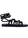 Women's braided tied sandals Shelvt black