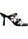 GOODIN Black and white women's heeled slippers Shelvt