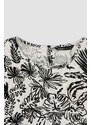 DEFACTO Regular Fit Sleeveless Palm Print Crop Top