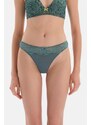 Dagi Green Lace Detail Micro Thong Panties