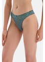 Dagi Green Lace Detail Micro Thong Panties