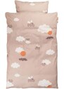 Růžové bavlněné dětské povlečení Done by Deer Happy clouds junior, 100 x 130 cm