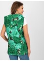 Fashionhunters Zelená dámská péřová vesta s kapucí